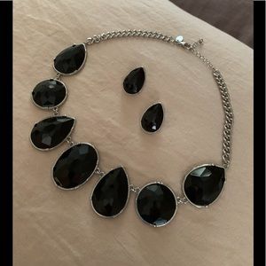 Black & Silver Necklace & earring set